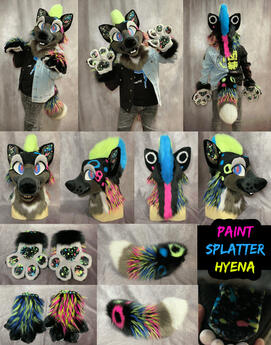 Paint Splatter Hyena Premade (mini partial)- Mar 2024